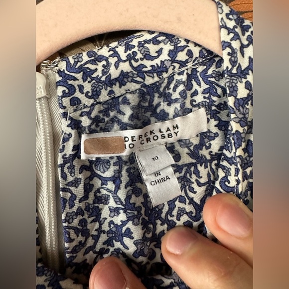 Derek Lam 10 Crosby Blue Printed Dress size 10 - Picture 6 of 7